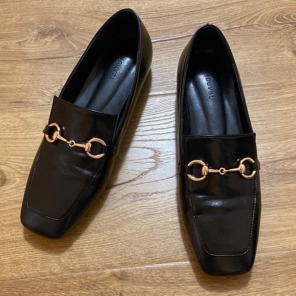 Black loafers